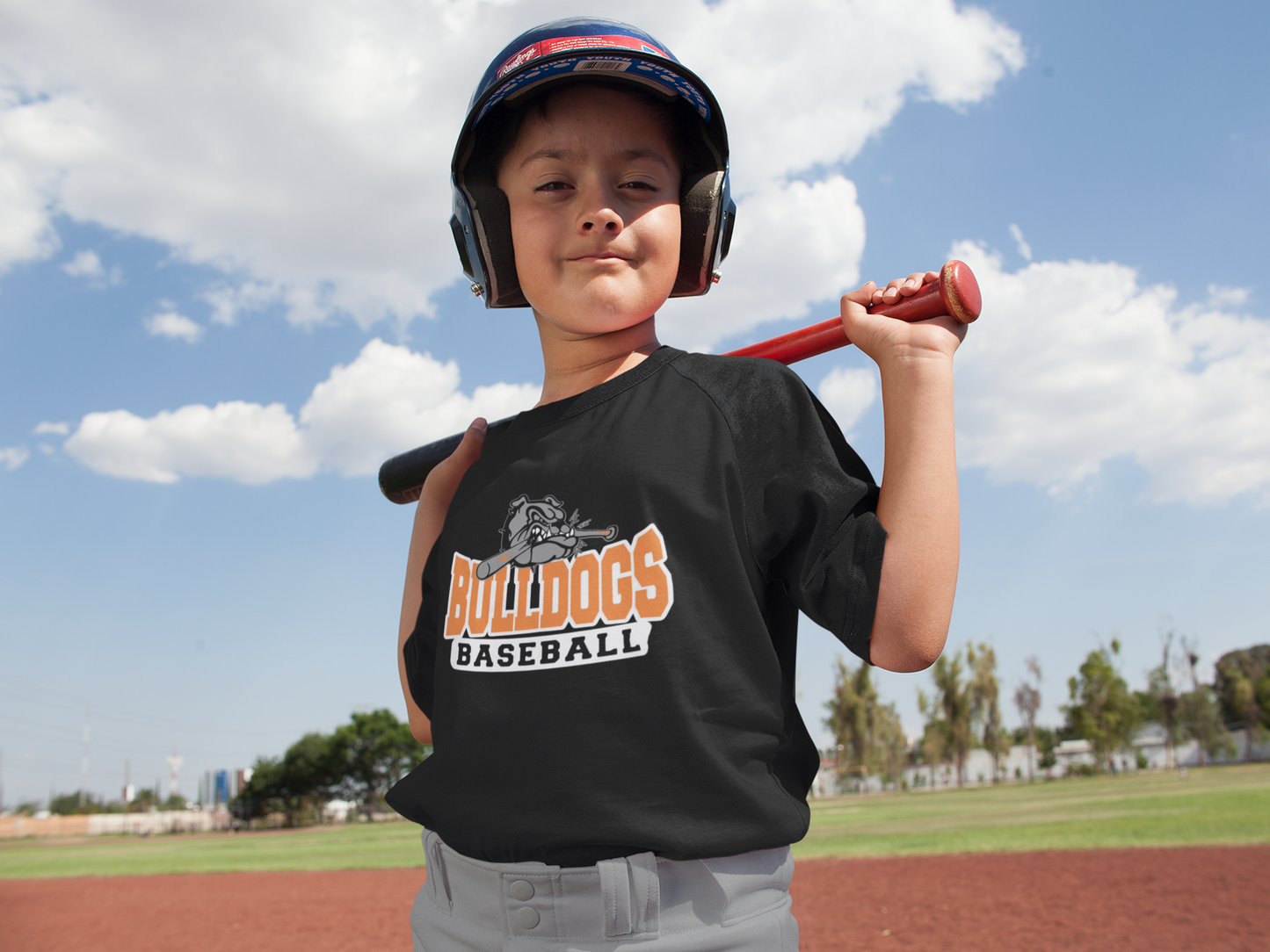 Bulldogs Baseball Biting Bat