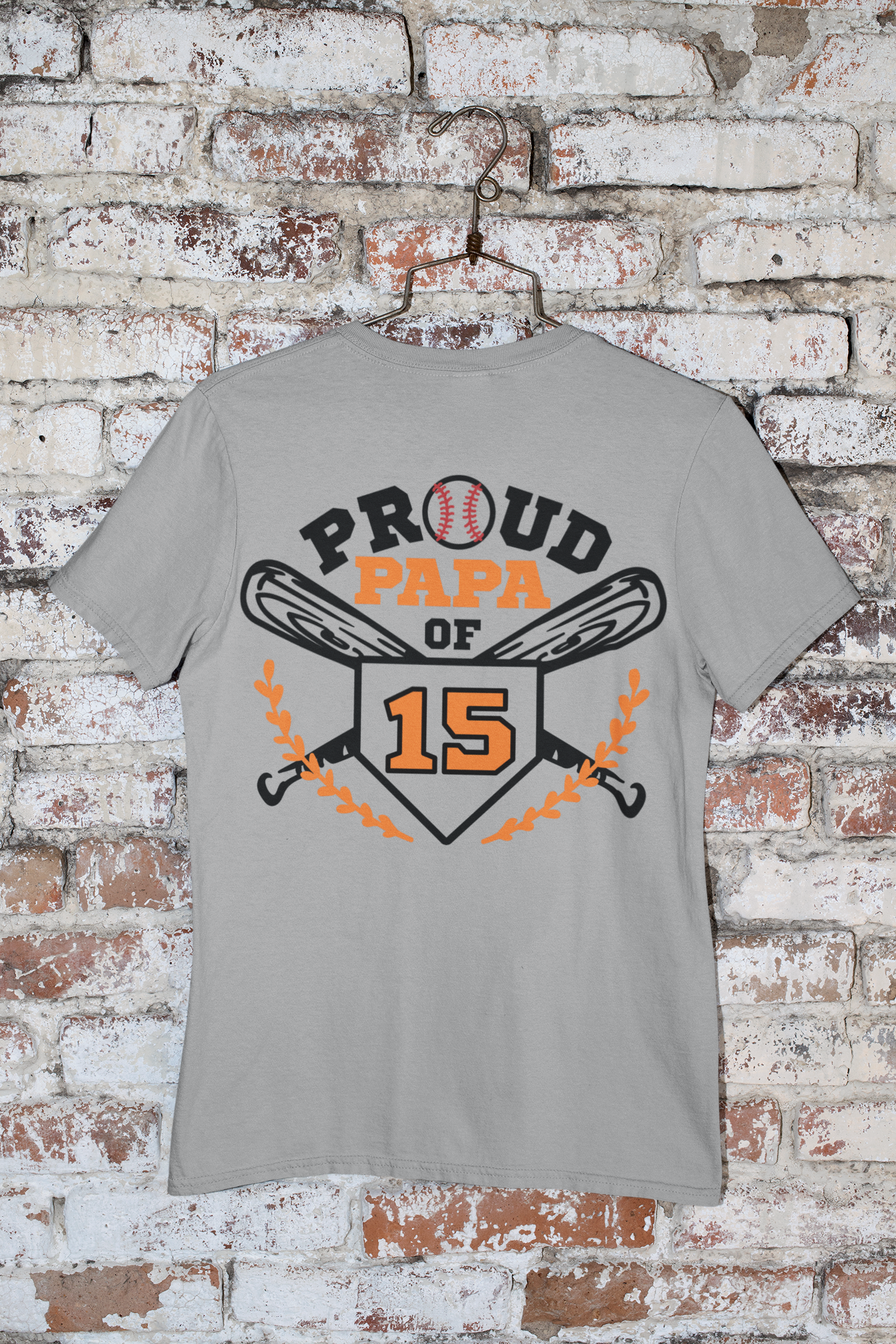 Proud Papa T-Shirt w/ Customizable Number