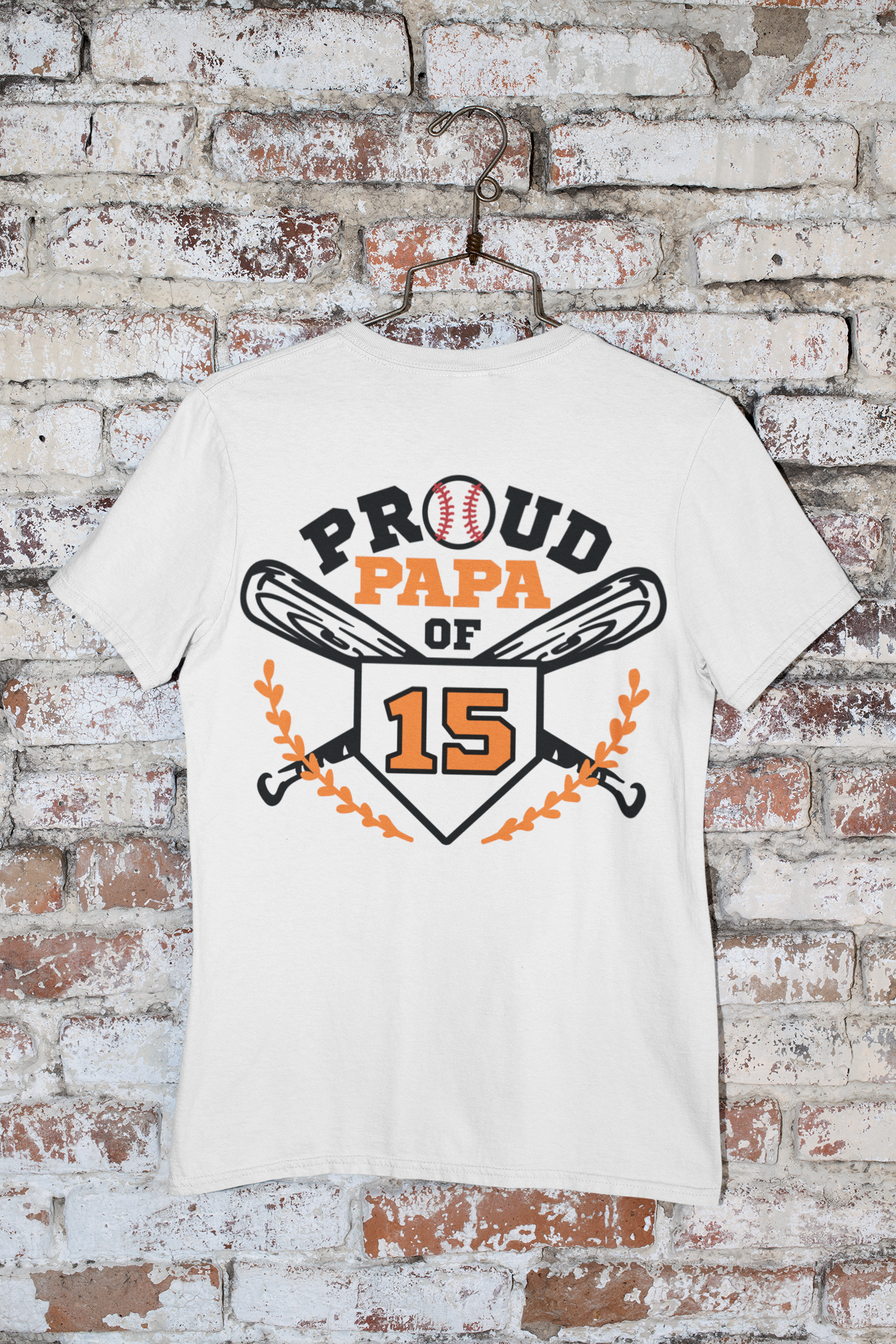 Proud Papa T-Shirt w/ Customizable Number