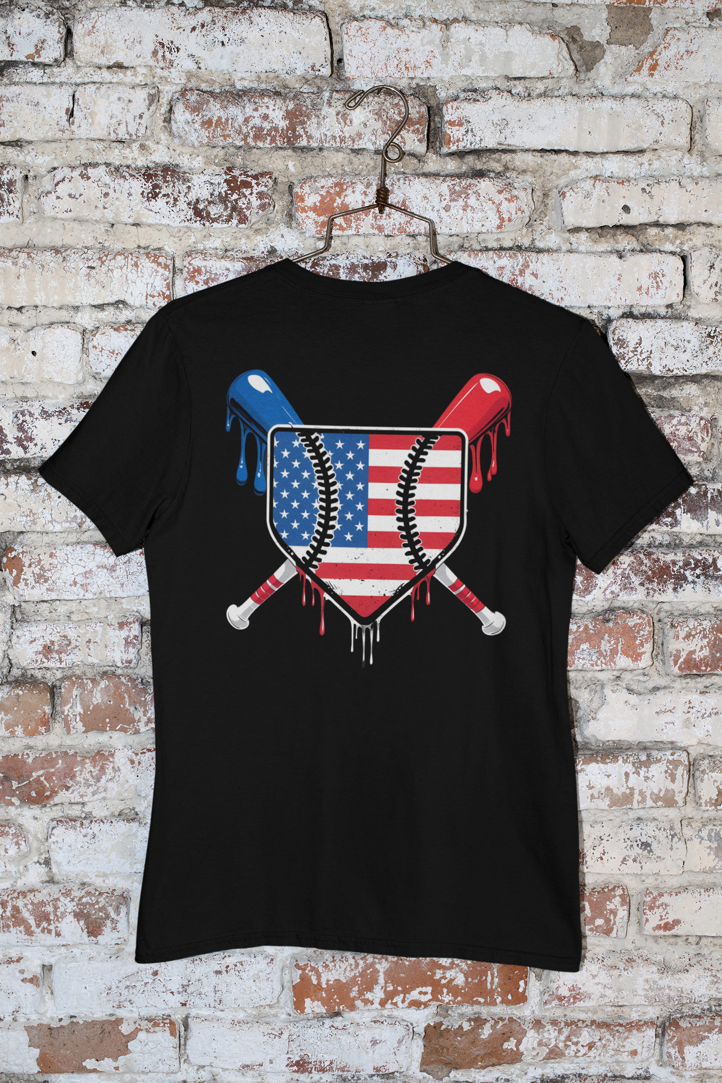 Red White and Blue Drip Home Plate