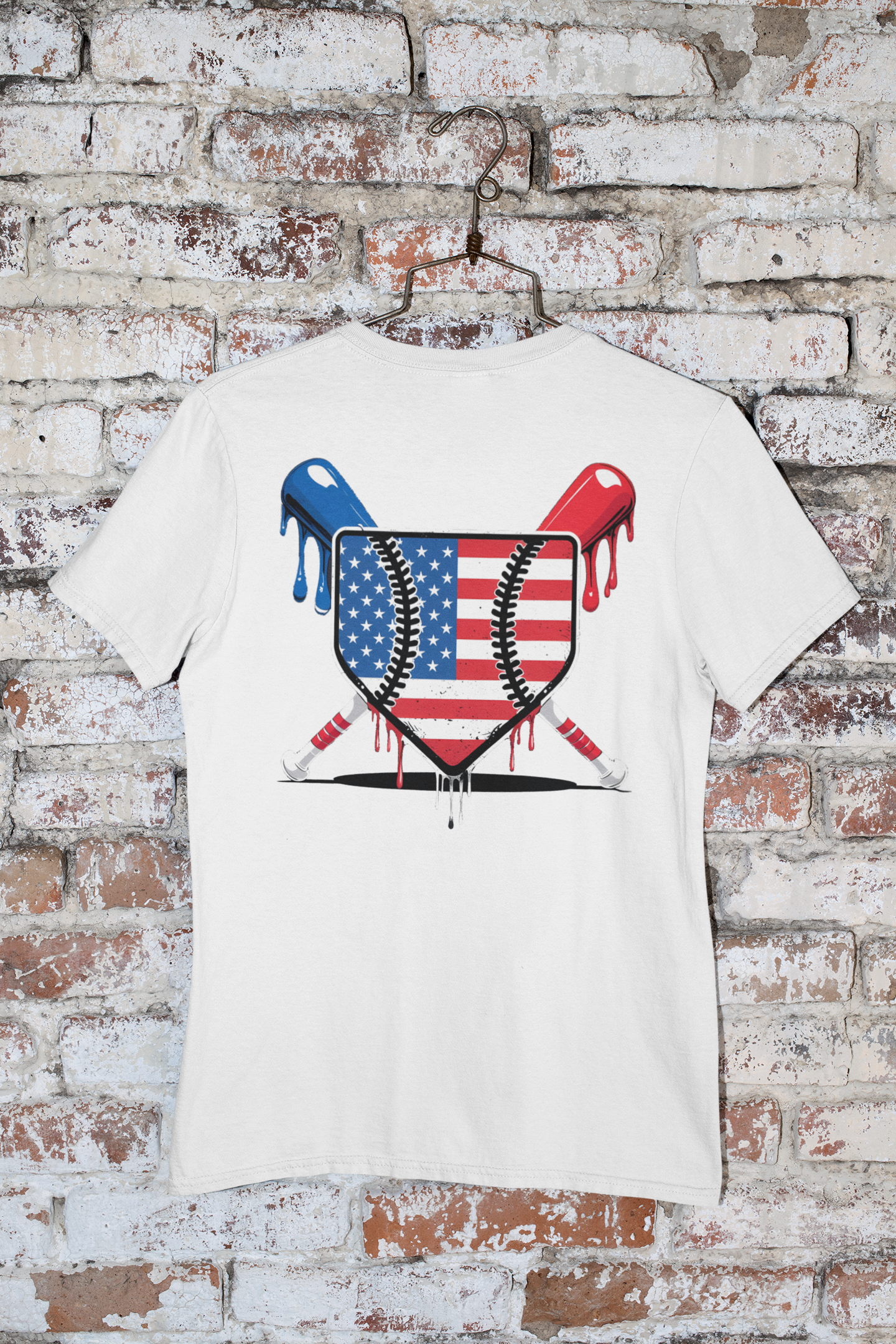 Red White and Blue Drip Home Plate