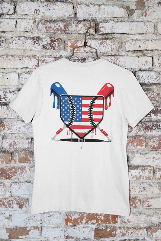 Red White and Blue Drip Home Plate
